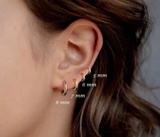 Pair Small Thin Hoop Earrings
