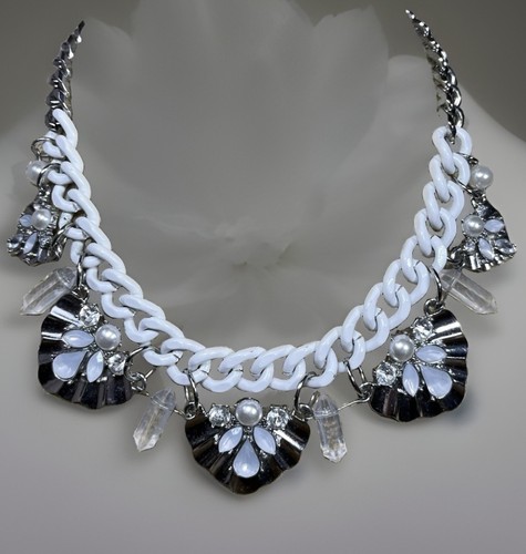Chunky white enamel chain - m&s,