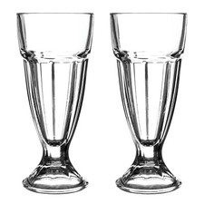 Set of 2 Glass Knickerbocker Glory Glasses 300ml Tall Sundae Ice Cream Dishes
