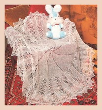 Beautiful Baby Heirloom Shawl "Circle of Love" Knitting Pattern in 2ply 956