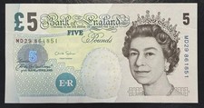 Old five pound note - £5,