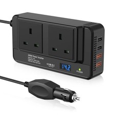 200W Car Voltage Power Converter Inverter DC 12V to AC 230V 2 Sockets & 4 USB