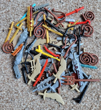 Lego Minifigure Melee Weapons Swords Whips Spearguns Crowbars Clubs Wands Bundle