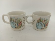 Bundle of 2 Wedgwood Peter Rabbit Story Mugs with Beatrix Potter Illustrations