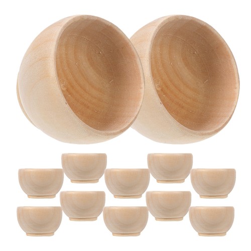 Pcs unpainted wood bowls - 12,