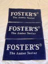 3 x Large Fosters Amber Nectar Beer Lager Bar Towel Pub Golf Towel Man Cave Mat 