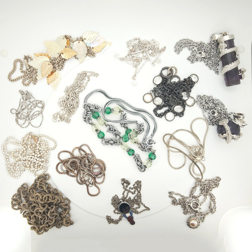 Silver tone necklace job lot - tone,