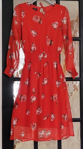 Midi layered lined dress sheer - layered,