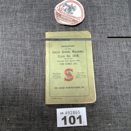 Singer 201k instruction - instruction, manual