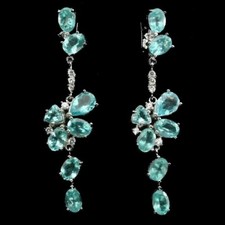 Silver Earrings Apatite