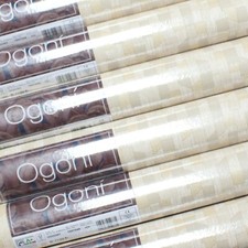 5 Rolls Beige Gold Geometric Wallpaper Vinyl Textured Heavy Weight Light Brown