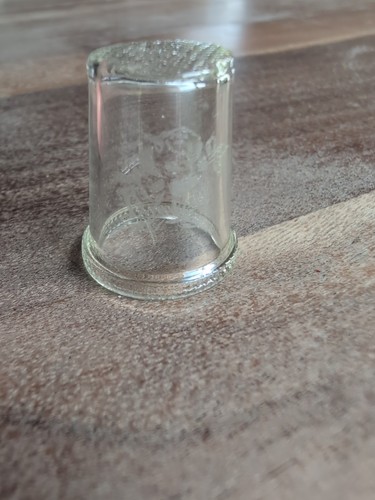 Vintage clear glass thimble - clear,