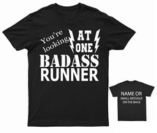 Badass Runner  T-shirt   Marathon Endurance  Track and Field Racing Bib Trail Ru