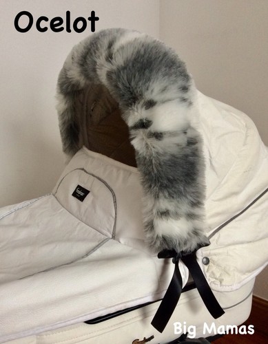 Fluffy faux fur pram - fur-, hood