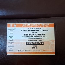 6/12/2003 Cheltenham v Leyton Orient FA Cup Ticket.  