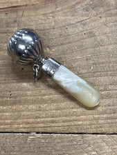 A Sterling Silver Baby Rattle Antique Fully Hallmarked Birmingham 1900 Maker H M