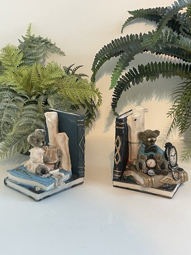 Vintage resin teddy bear book - vintage,