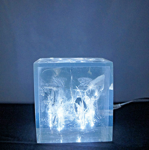 Retro lucite cube light - lucite,