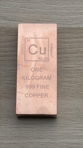1kg copper bullion bar - bar, 999.9