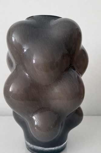 Large bubbled glass vase - bubbled,