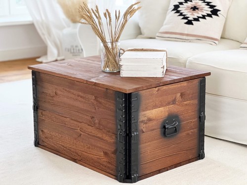 Chest coffee table - wood, solid