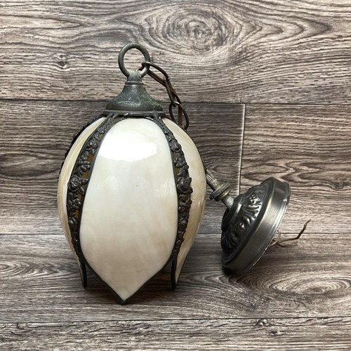 Vintage slag glass pendant - slag,
