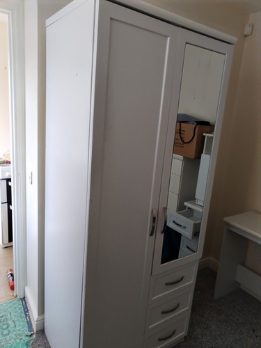 Single wardrobe with drawers - wardrobe,