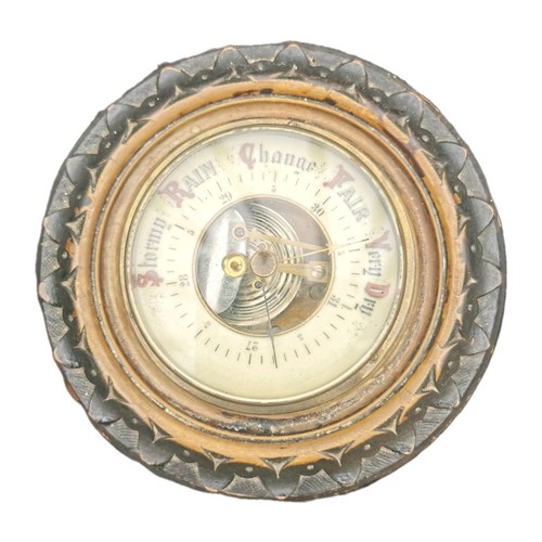 Antique aneroid barometer - aneroid,