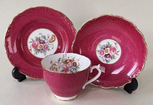 Coalport red floral - &,