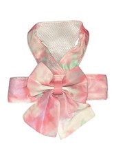 Small Pink Tie-Dye Bow Dog Harness
