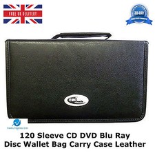 120 Sleeve PU Leather CD DVD Blu Ray Disc Wallet Holder Bag Storage Carry Case