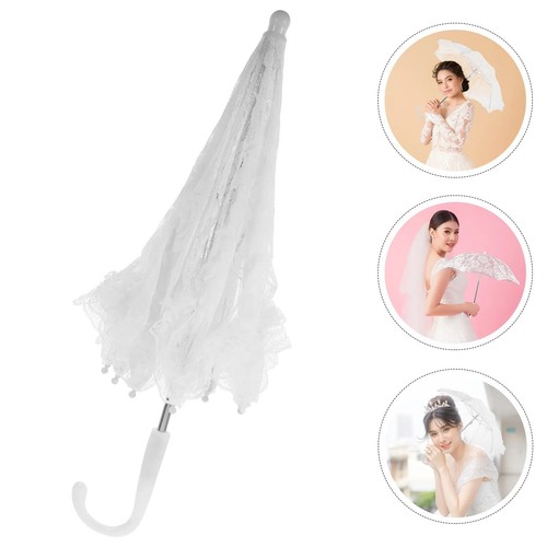 White lace umbrella vintage - white,