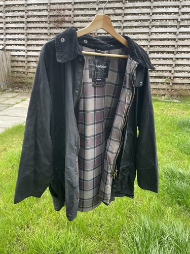 Navy blue waxed barbour - waxed,
