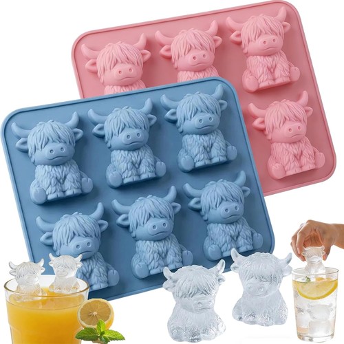 Highland cow ice cube tray - 3d,