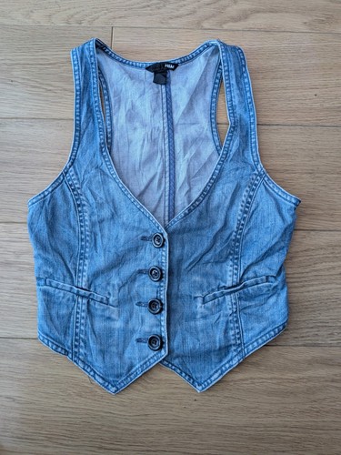 Blue denim waistcoat - h&m,