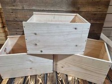 Plain Wooden Wine Box Crate  - 6 bottle size STORAGE BOXES  CRATES  HOME OFFICE