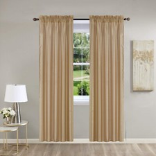 2PC FAUX SILK PANELS SHEER