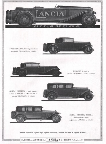 Pubbl 1931 auto lancia - pubbl.,