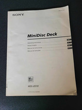 Sony Manual Book Operating Instructions MiniDisc Deck for MDS-JE510
