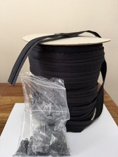 Black - roll of Continuous Zip No5  Nylon chain and Auto lock sliders 