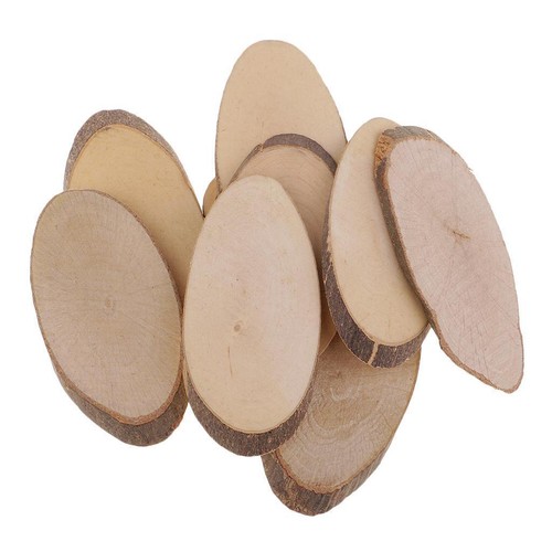 10pcs wood wooden circles - wooden, tree