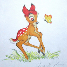 FRANK THOMAS Signed BAMBI WALT