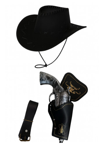 Black cowboy hat - black,
