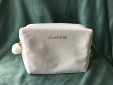 Clarins Make up/Toiletry Bag - White Soft Touch - Recycled Materials - New
