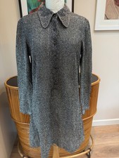 Vintage 60s Eric Shemilt Unique Silver Lurex Mini Dress UK 8-10