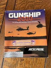 Vintage Amiga 500 Game Gunship 2000 Helicopter Combat Simulation Big BoxBox