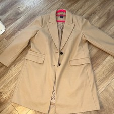 womens size 18 uk camel brown smart coat long oner coat pockets
