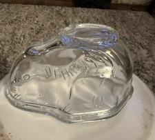 VINTAGE HEAVY GLASS BUNNY