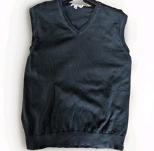 Calvin Klein Black Vintage Pima Cotton Popover Sleeveless Jumper Vest Vintage XL
