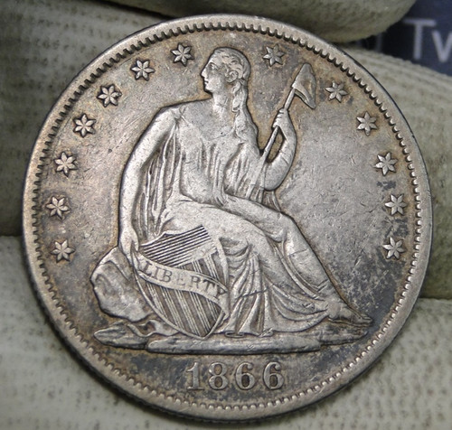 1866 seated liberty half